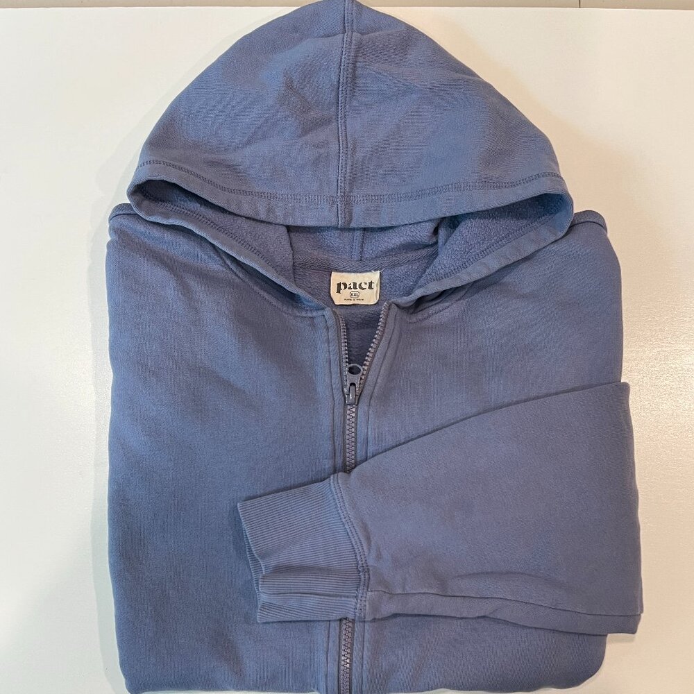 PACT Zip Hoodie Organic Cotton XXL Periwinkle Super Soft